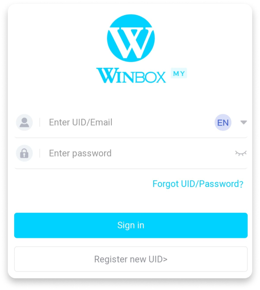 Step 1 to sign up to Winbox
